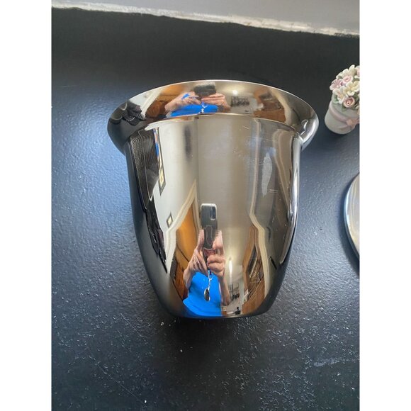 Mid-Century Hollywood Regency Gold Beaded Ice Bucket with Chrome Liner, Japan - Picture 2 of 11